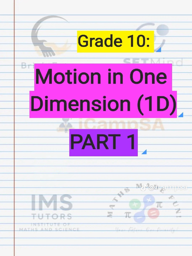 Motion in One Dimension | PDF