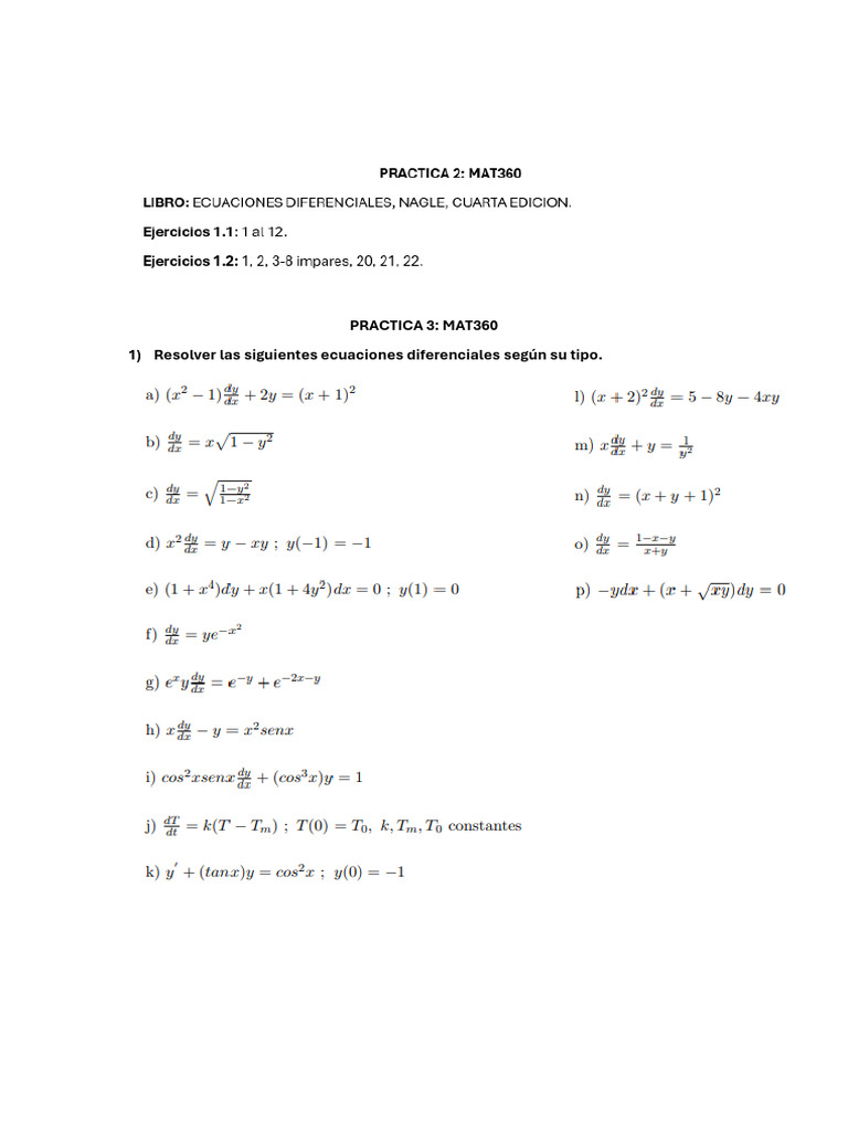 Practica 2 & 3 Mat3600 | PDF