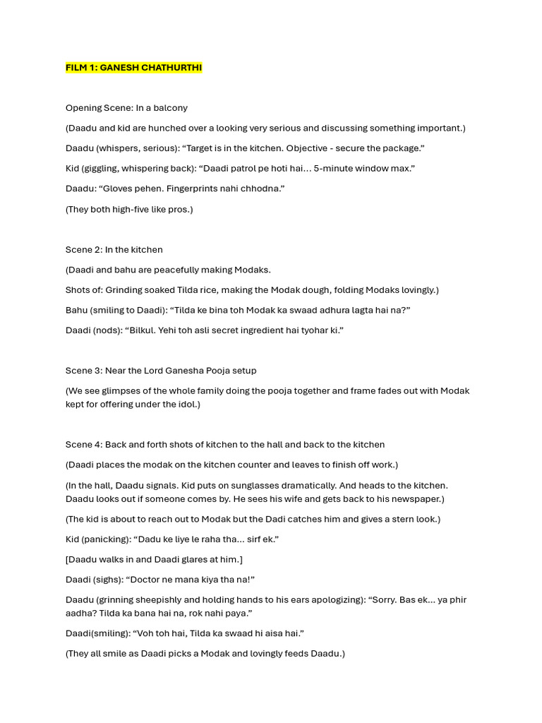Tilda India - Topical Film Scripts Revised Version 2 | PDF