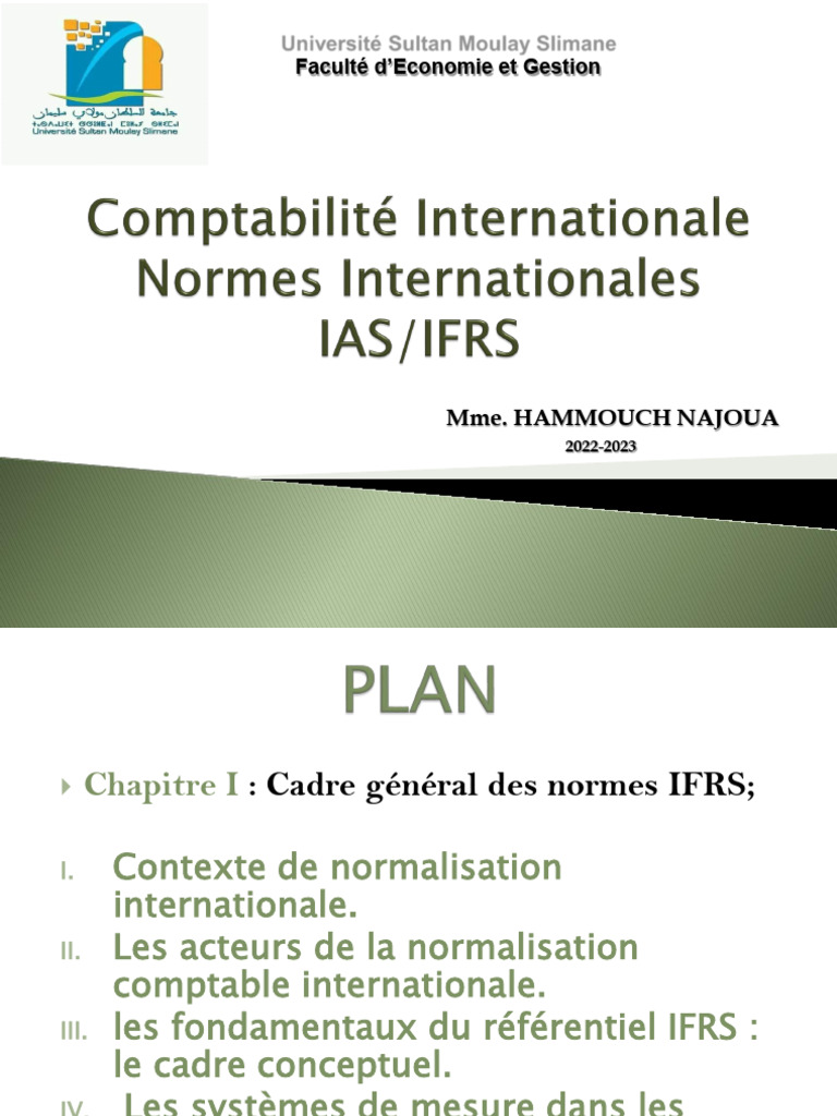 Normes IFRS : Cadre et Impact Comptable | PDF | Normes internationales ...