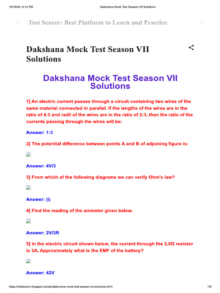 Test7 Solutions | PDF