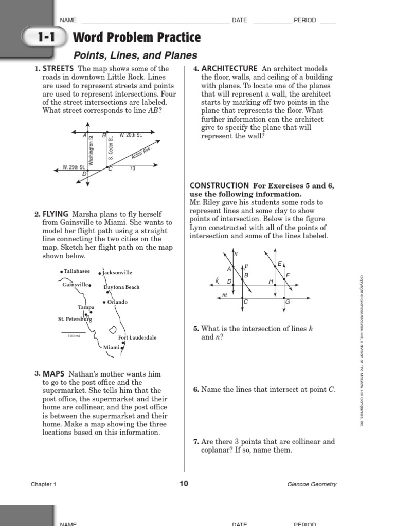 Printables Glencoe/mcgraw-hill Word Problem Practice Answers word problem practice