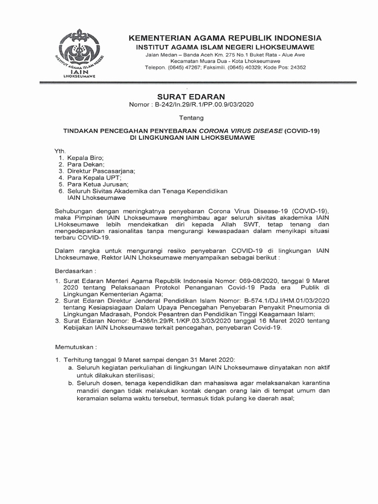 Surat Edaran | PDF