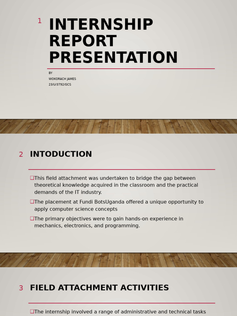 Internship Report Presentation Summary | PDF | Internship | Job Hunting
