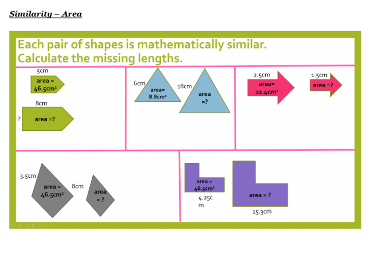 Similarity (Area) Worksheet | PDF