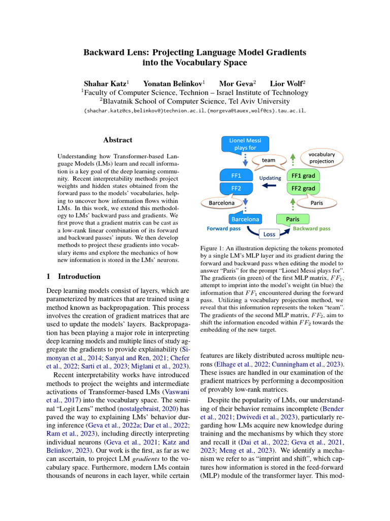 Projecting LM Gradients into Vocabulary | PDF | Machine Learning ...
