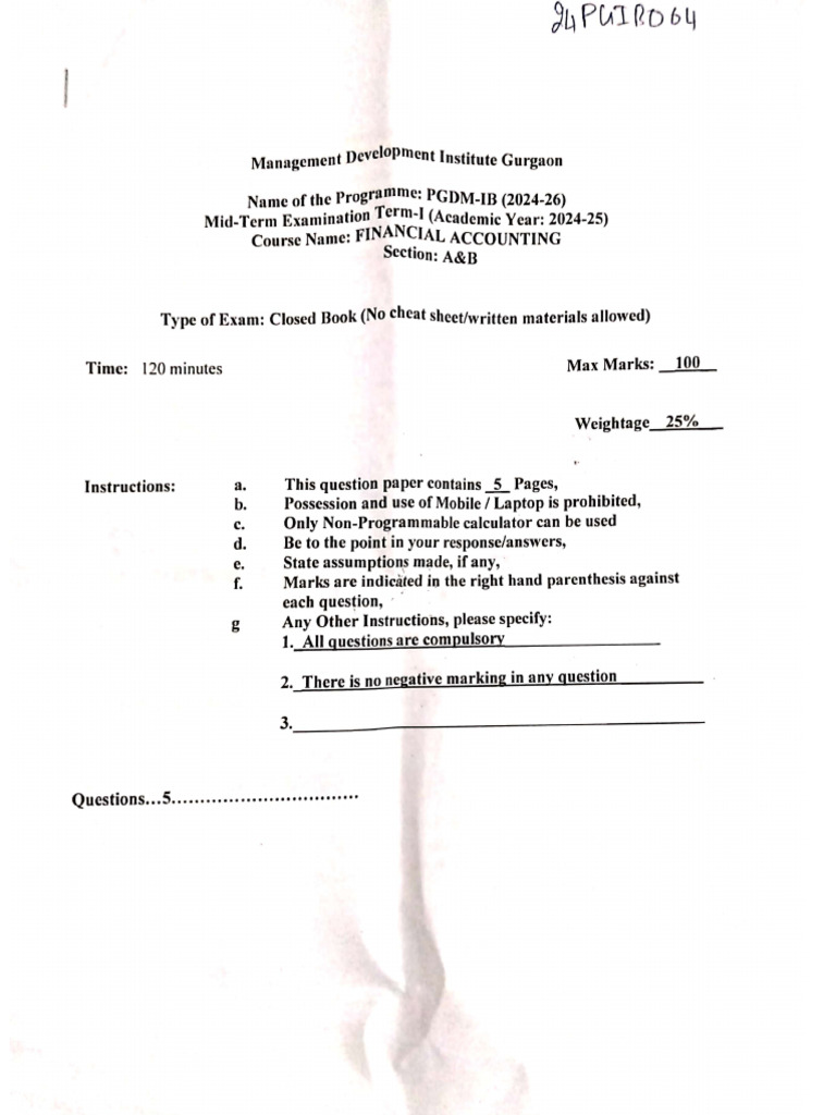 Acc Out N Midterm | PDF