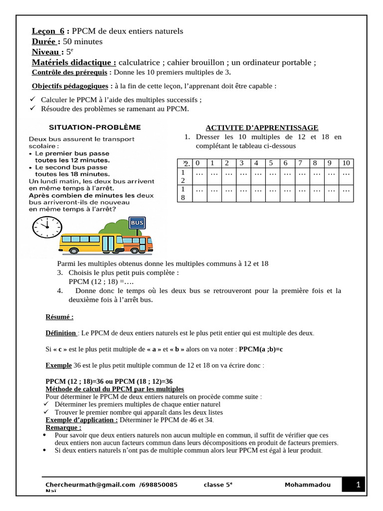 PPCM de 27 et 36 : Méthodes et Exemples | PDF | Mathématiques discrètes ...