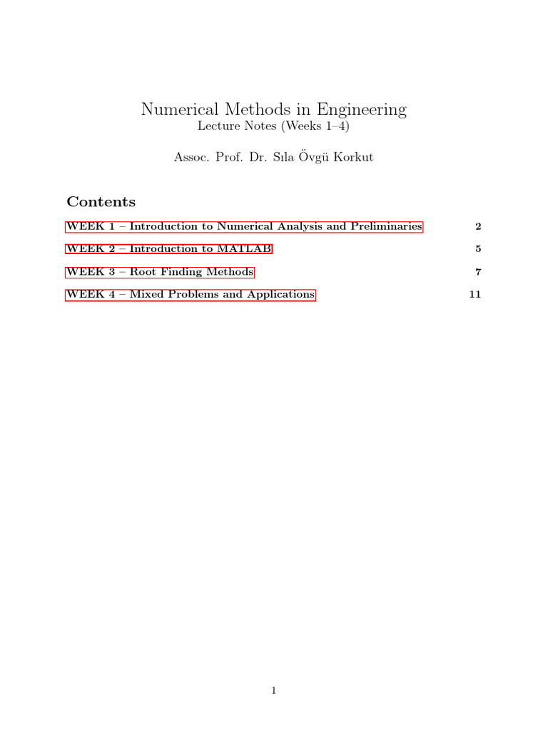 Numerical Methods and MATLAB Basics | PDF | Matrix (Mathematics ...