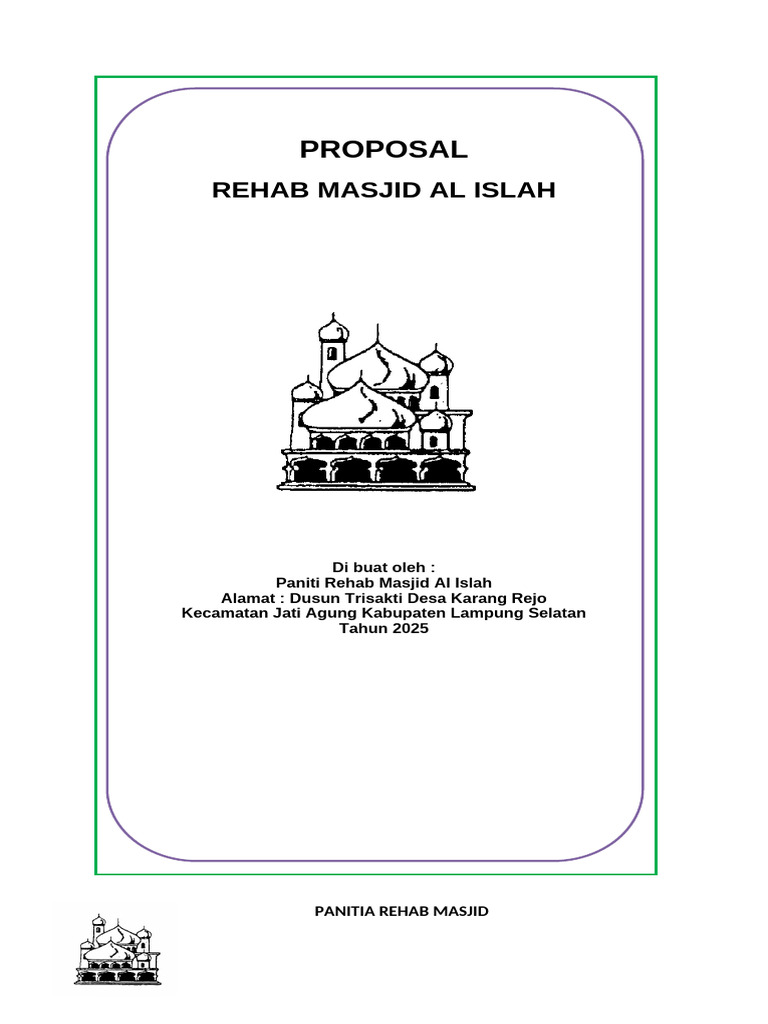 Proposal Rehab Masjid Al-Islah 2025 | PDF
