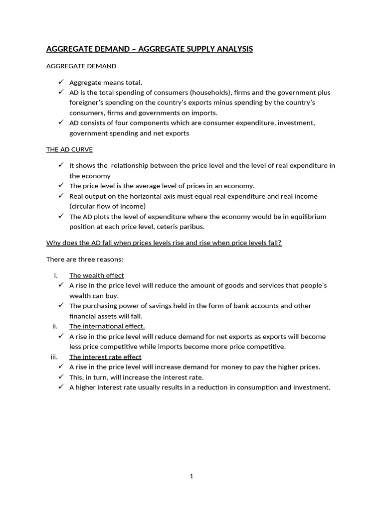 Aggregate Demand and Supply Overview | PDF | Economic Equilibrium ...