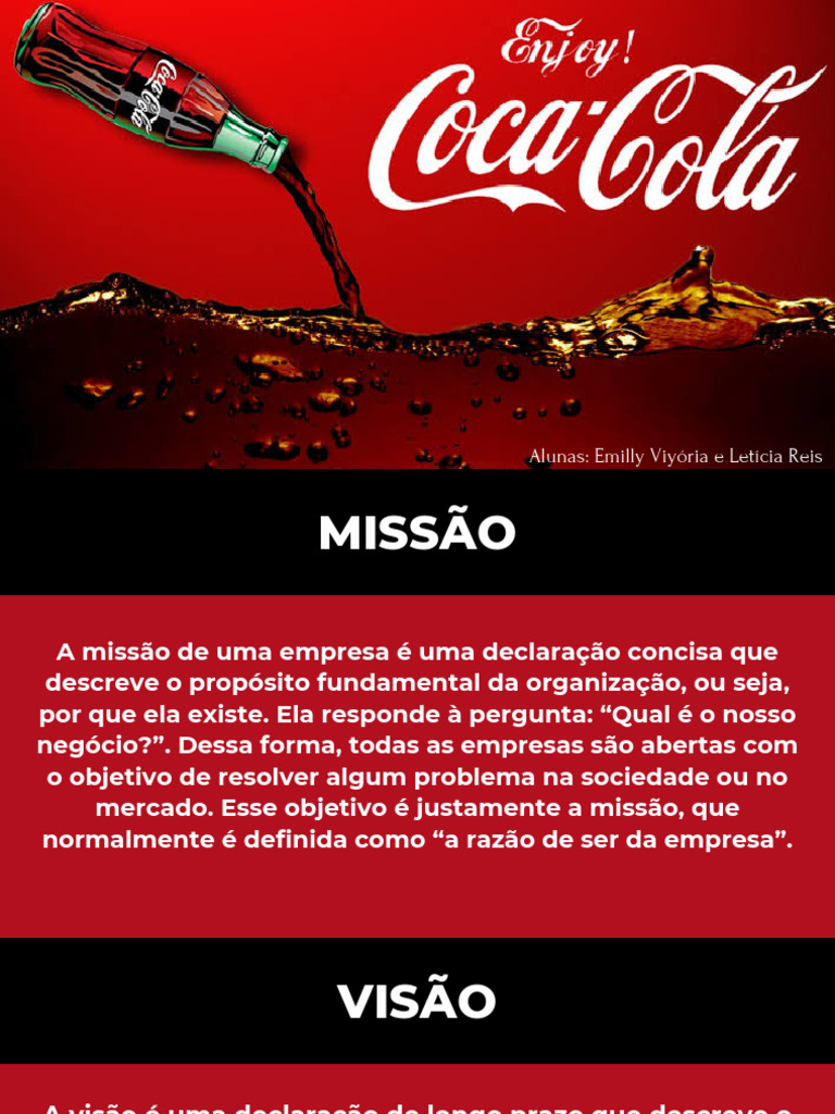 Missão, Visão e Valores da Coca-Cola | PDF