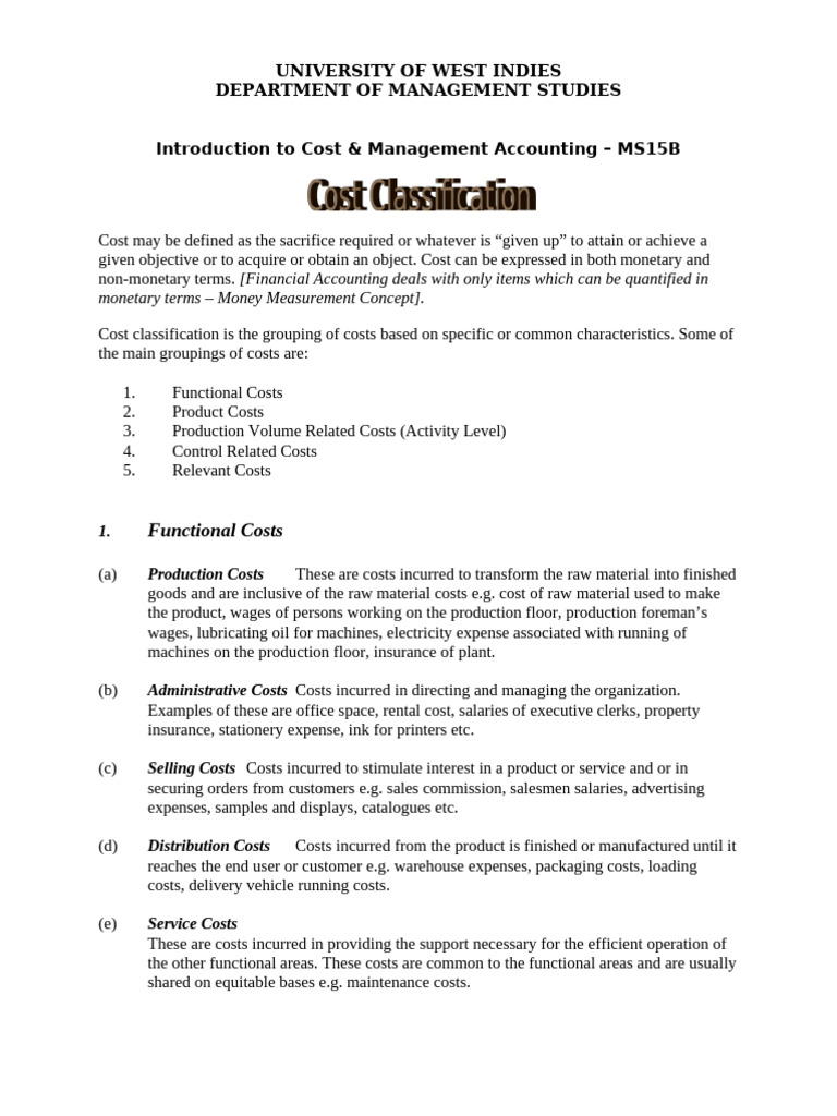 Cost & Management Accounting Overview | PDF | Cost Of Goods Sold | Cost