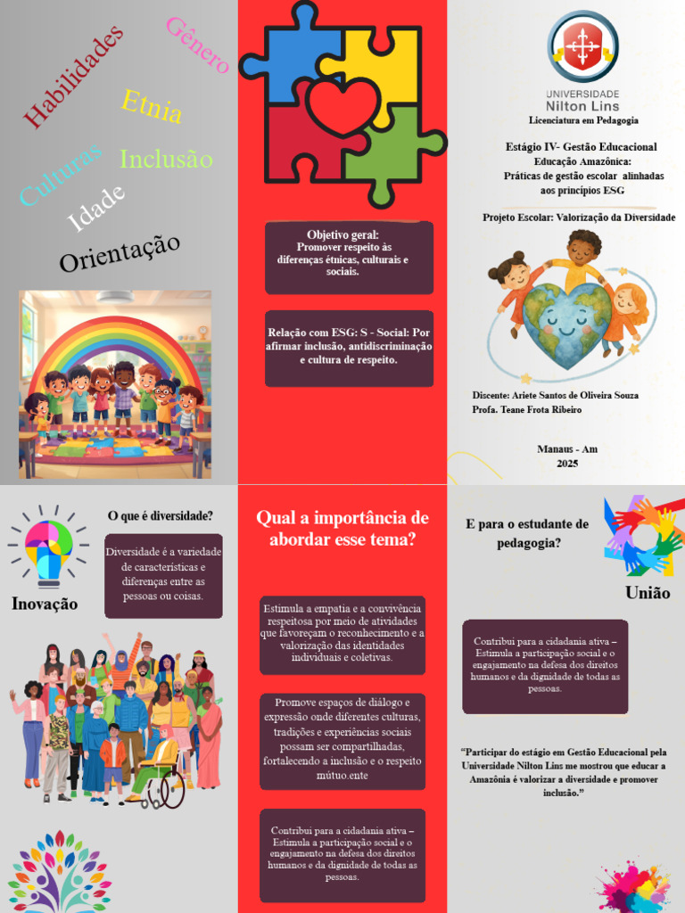 Folder Sustentabilidade Ilustrativo Verde e Branco | PDF | Pedagogia ...