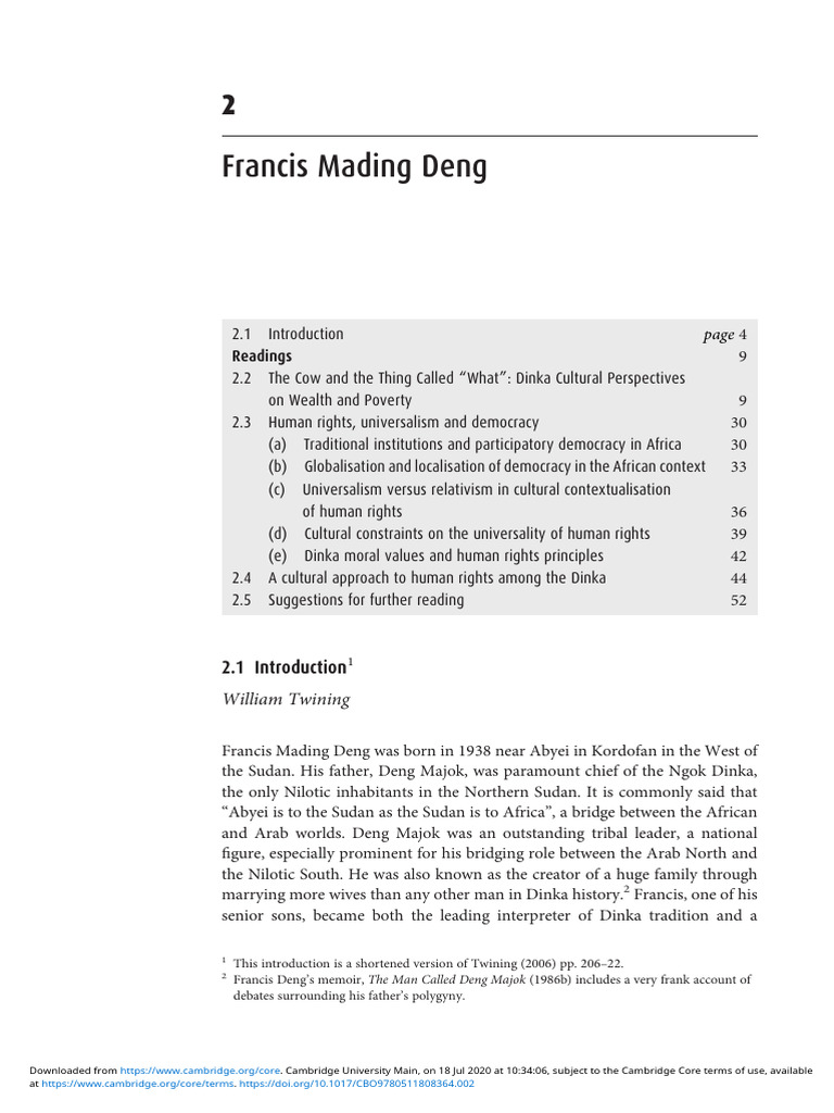 Francis Mading Deng: Dinka Perspectives | PDF | Poverty | Poverty ...