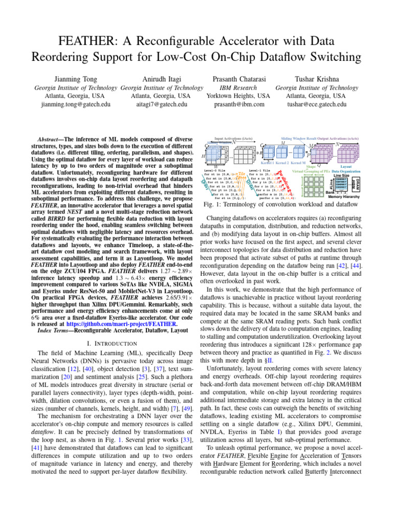 FEATHER: A Flexible ML Accelerator | PDF | Field Programmable Gate ...
