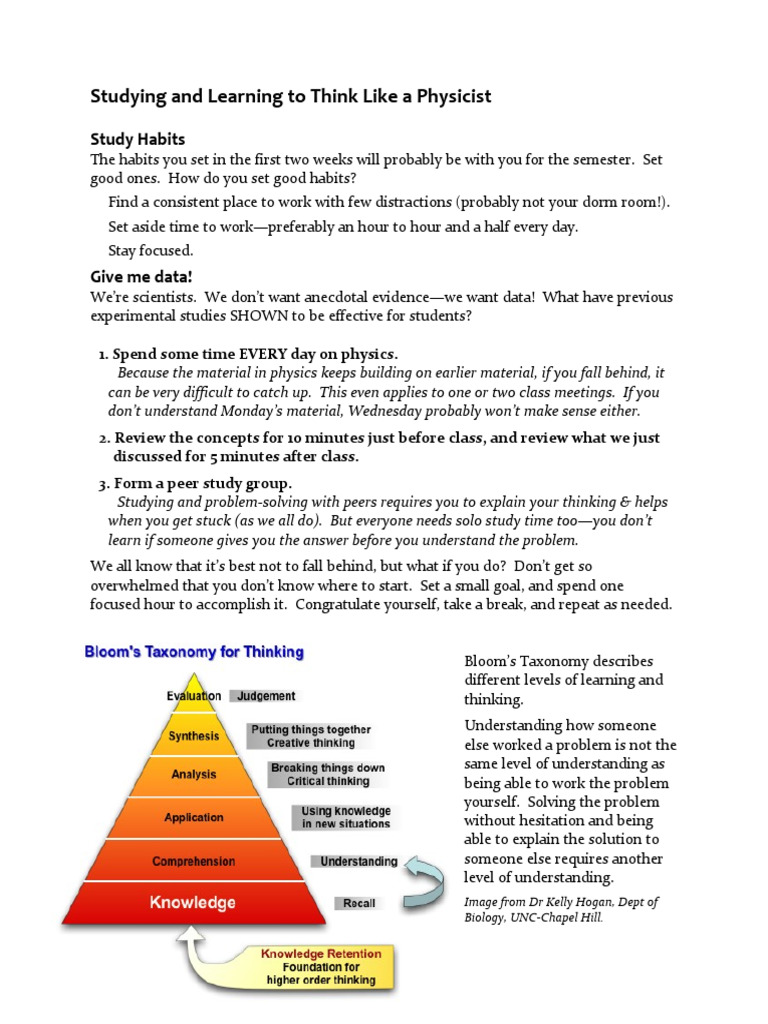 Effective Study Habits for Physics Students | PDF | Cognitive Science ...