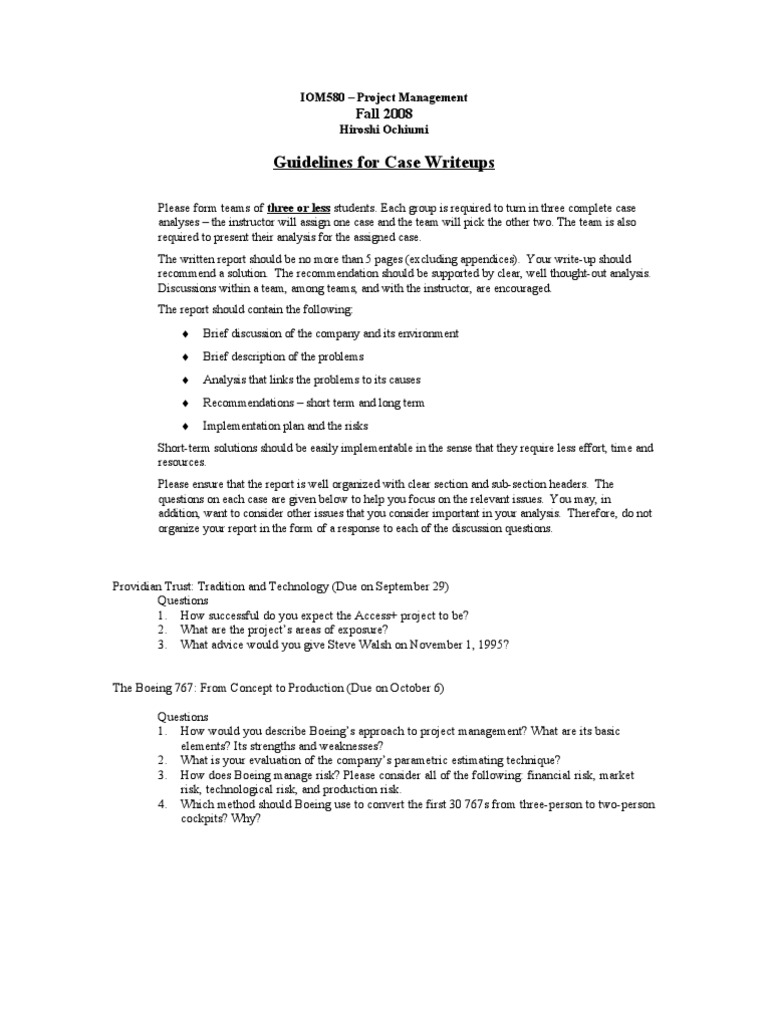 Case study write up format picture