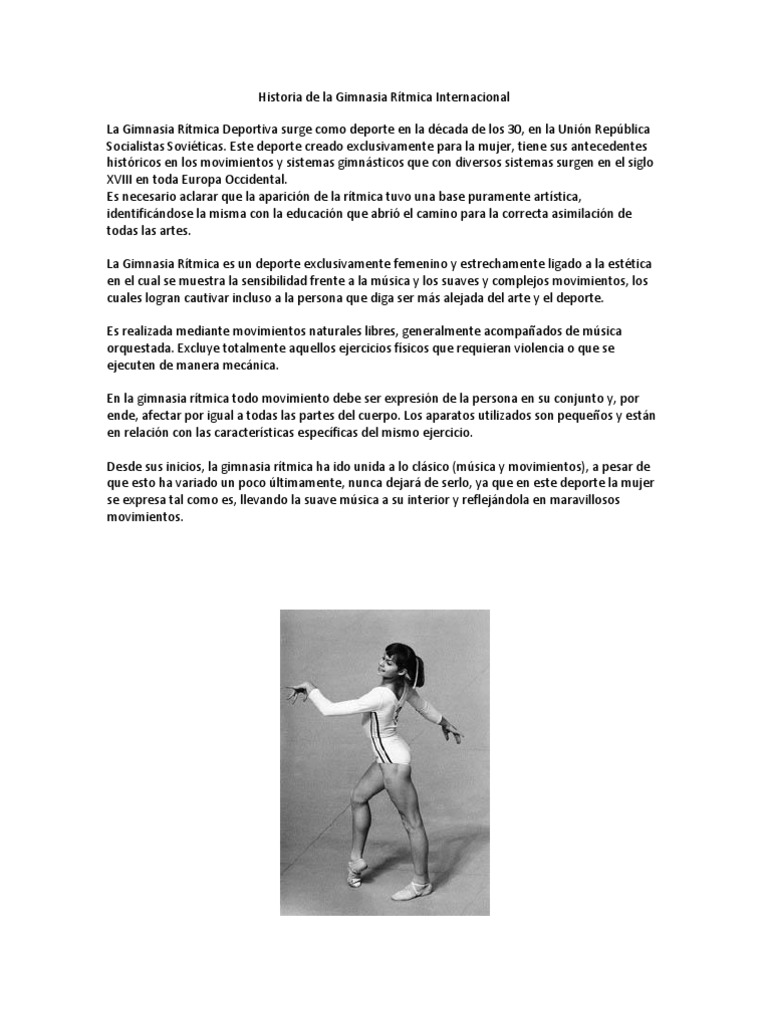 Historia Y Reglamento De La Gimnasia Ritmica Tipos de