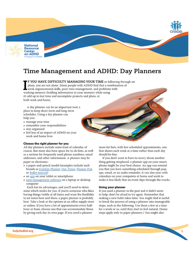 Time Management Tips for ADHD | PDF | Attention Deficit Hyperactivity ...