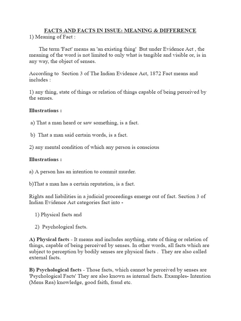 Understanding Facts in Issue | PDF | Evidence (Law) | Evidence