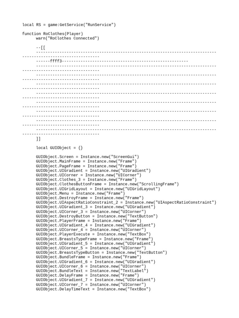 Roblox RoClothes GUI Script | PDF | Infancy | Secondary Sexual ...