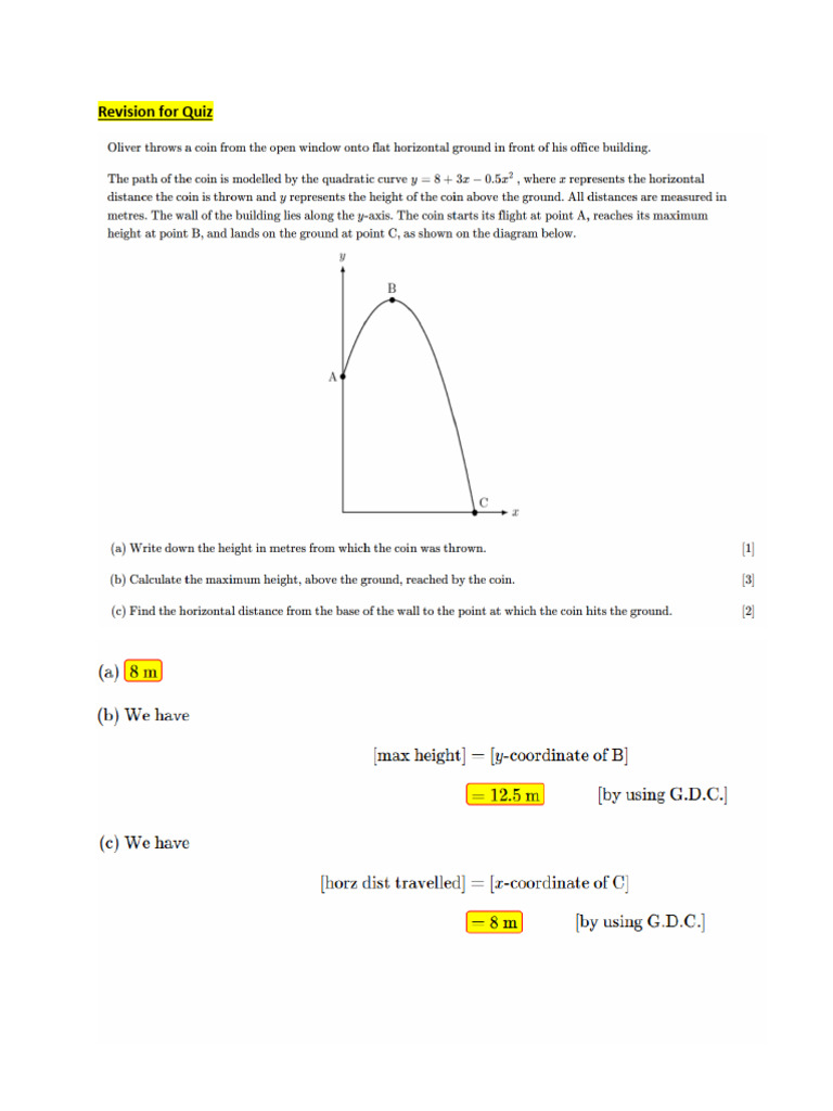 Revision-Extra Practice - Modelling Functions | PDF