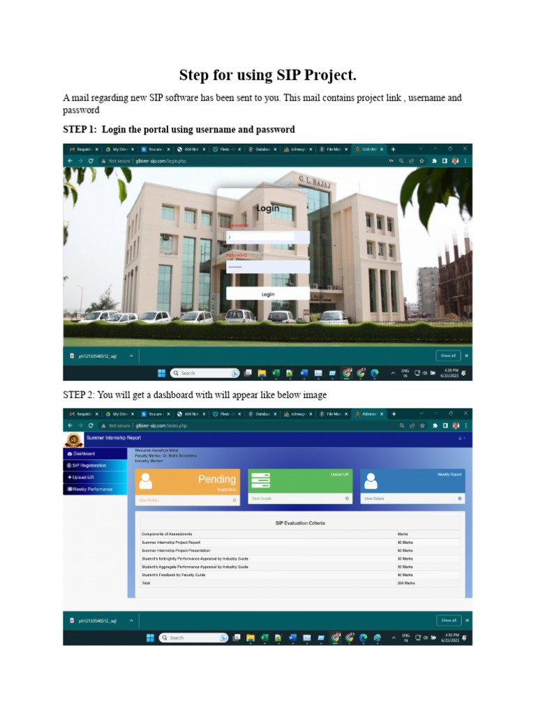 SIP Project Registration Steps Guide | PDF