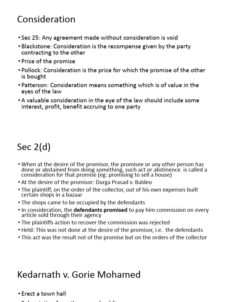 Understanding Legal Consideration in Contracts | PDF | Consideration ...