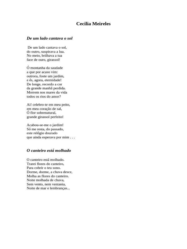 Poemas de Cecília Meireles | PDF