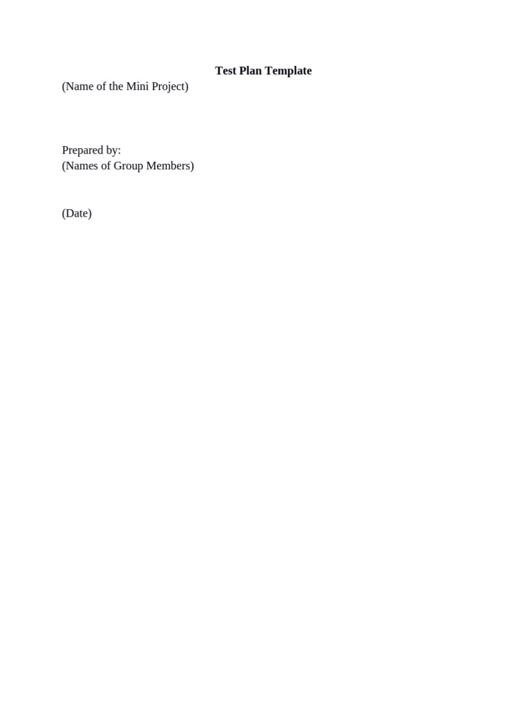 Comprehensive Test Plan Template | PDF | Software Testing | Unit Testing