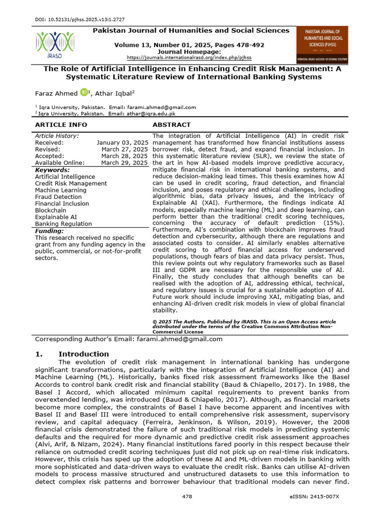 AI in Credit Risk Management Review | PDF | Artificial Intelligence ...