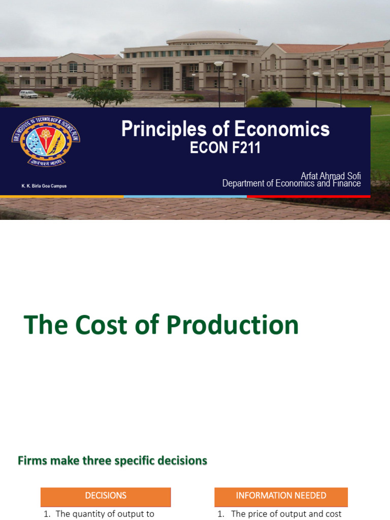 Principles of Economics - PPT - Week 8 | PDF | Marginal Cost | Average Cost