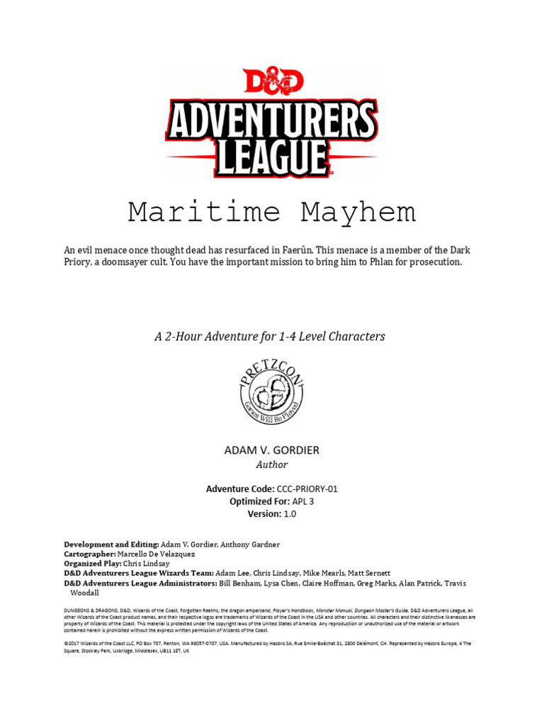 D&D Maritime Mayhem Adventure Guide | PDF | Dungeons & Dragons ...