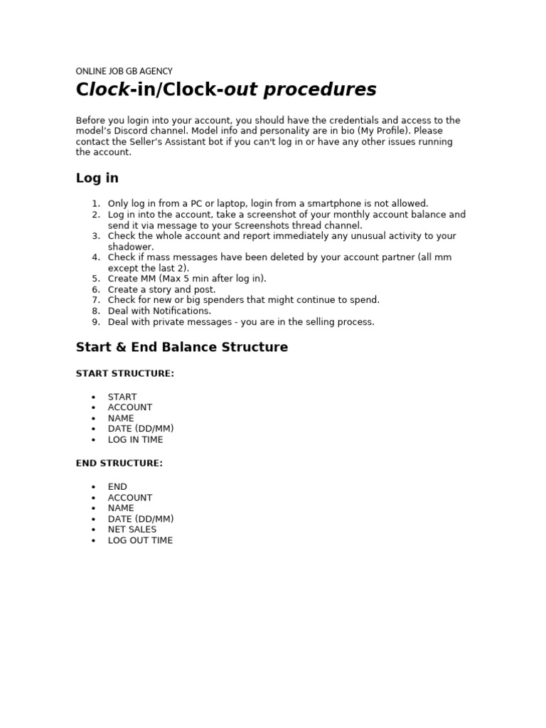 Online Job Agency Clock-in Procedures | PDF | Subscription Business Model
