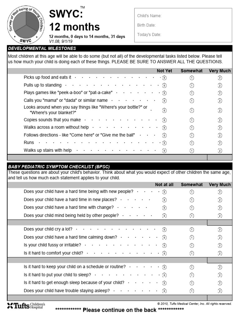 12-Month Developmental Checklist | PDF | Behavioural Sciences | Psychology