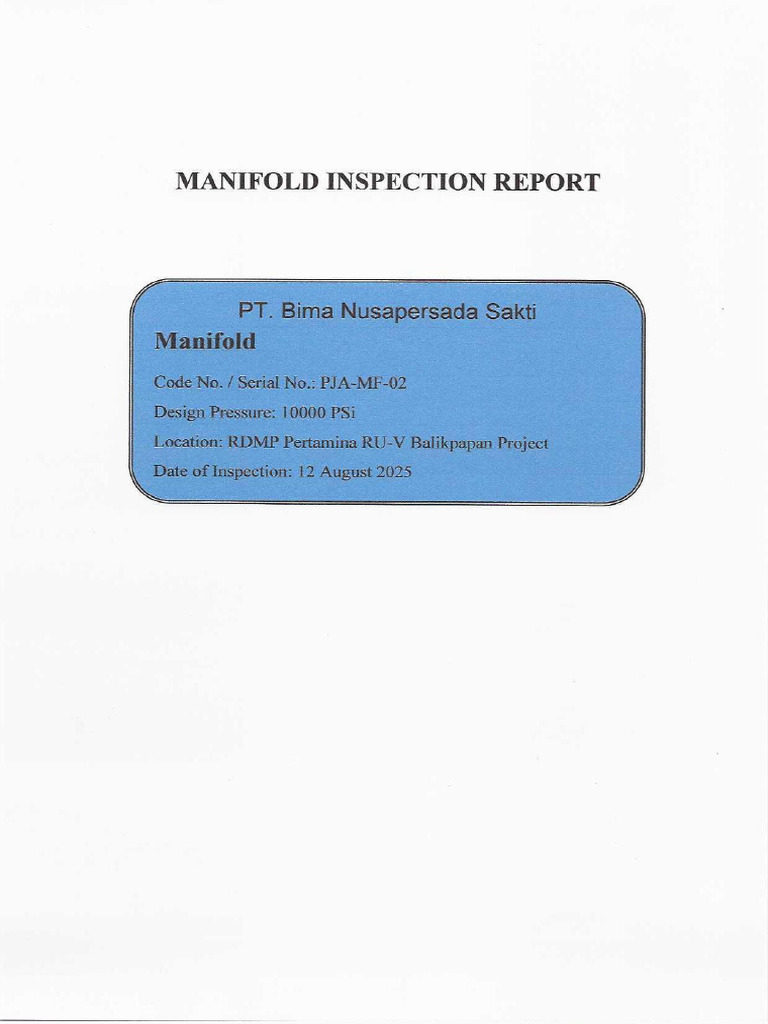Fir Manifold 10000 Psi - Pja MF 02 - PT - Bns | PDF
