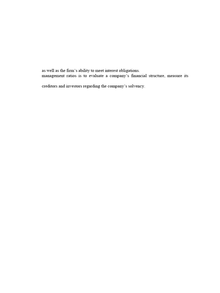 Understanding Debt Management Ratios | PDF