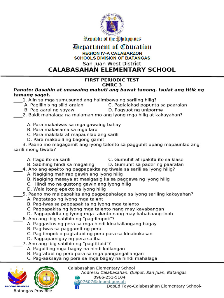 Esp Test Q1 | PDF