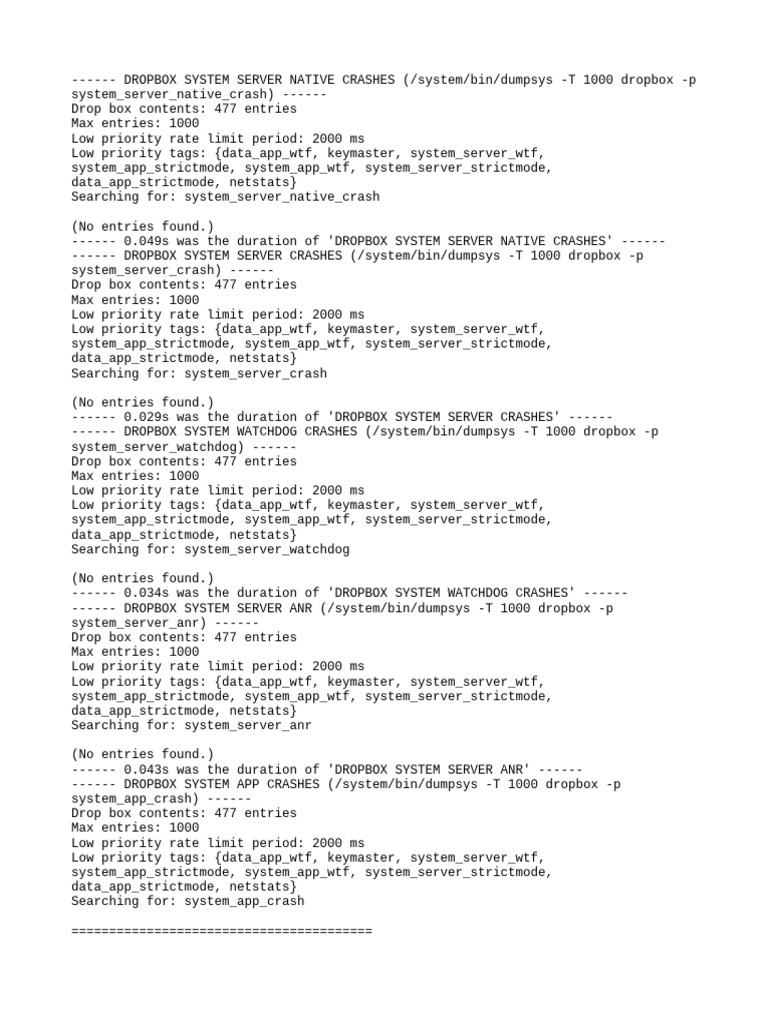 Dropbox System Crash Analysis Report | PDF | Java (Programming Language ...