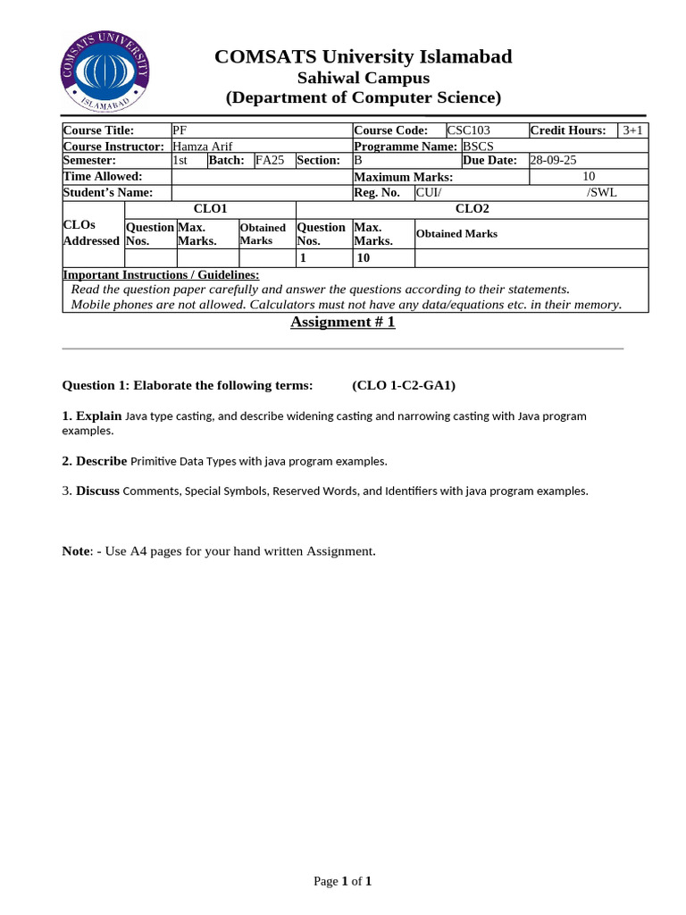 Assignment 1 PF | PDF