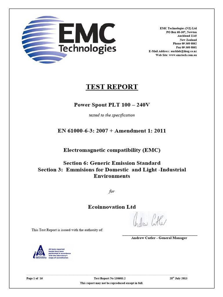 PS All Conformity EMC CE Test Report 2 July 13 | PDF | Decibel ...