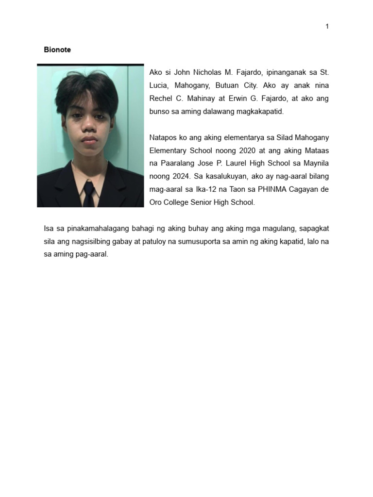 Bio Note | PDF
