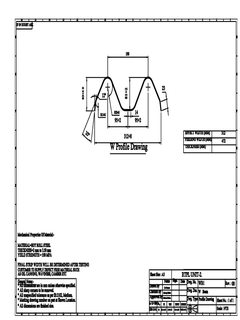 W Beam Profile Drawing - 250917 - 152034 | PDF