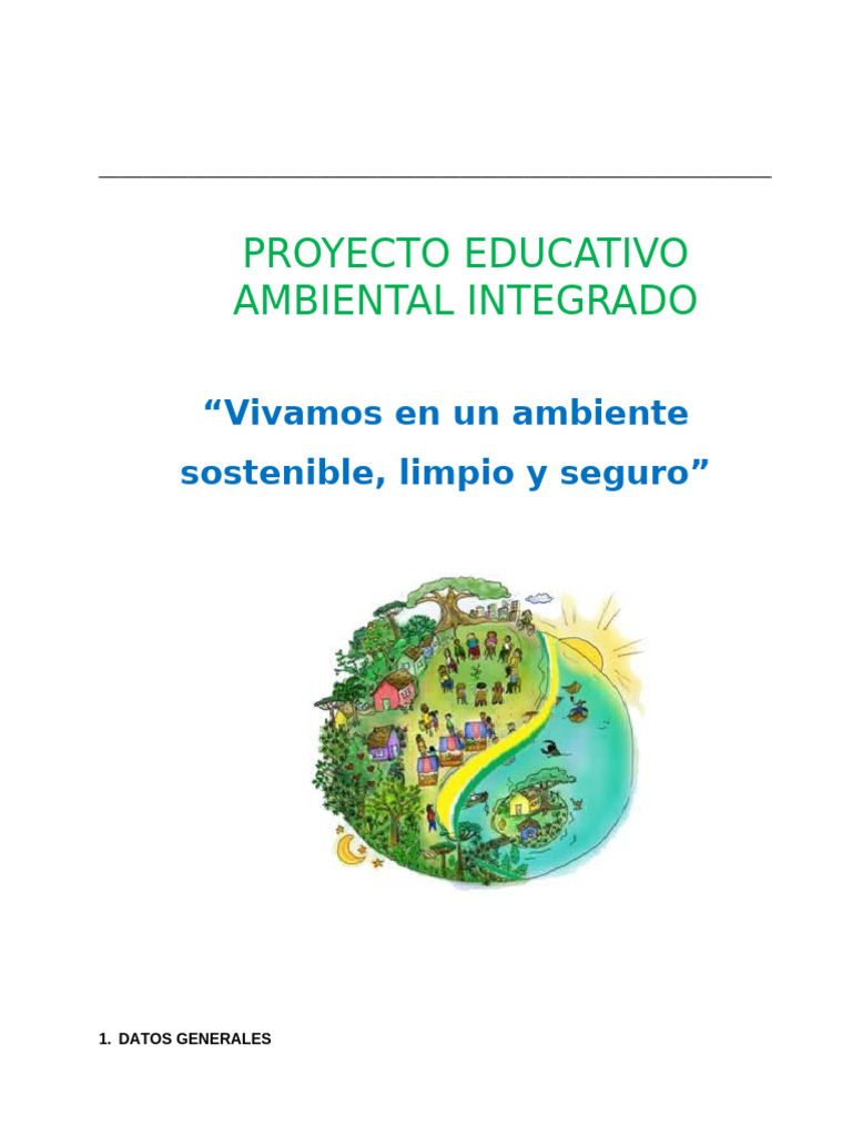 Proyecto Educativo Ambiental Sostenible | PDF | Sustentabilidad ...