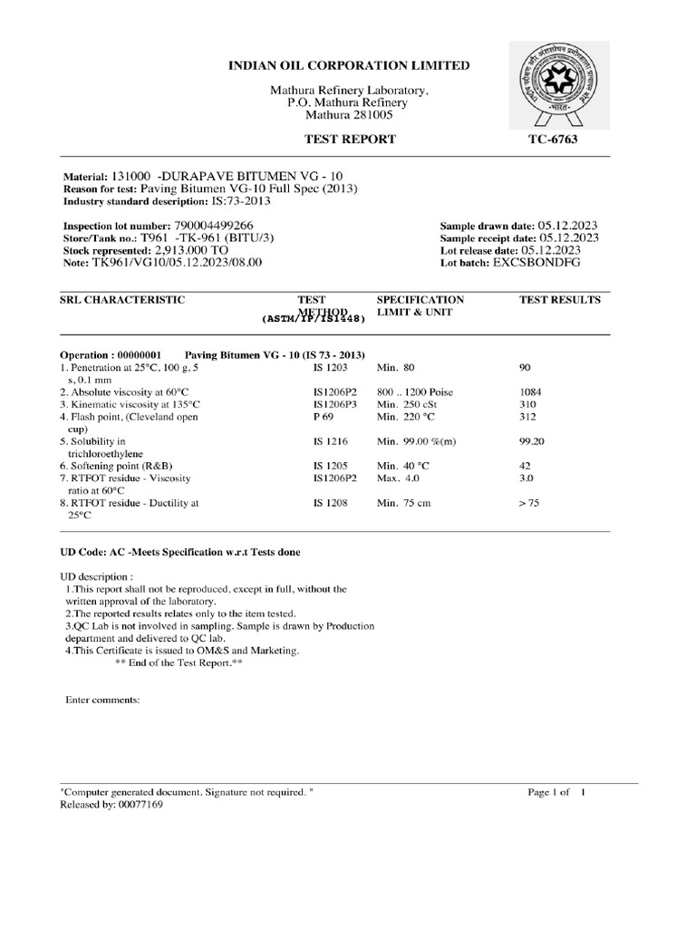 Test Report | PDF