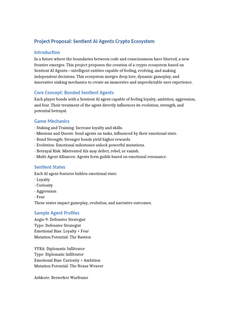 Sentient AI Crypto Proposal | PDF | Artificial Intelligence | Intelligence ( AI) & Semantics