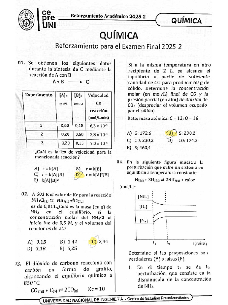 Reforzamiento Examen Final Quimica | PDF