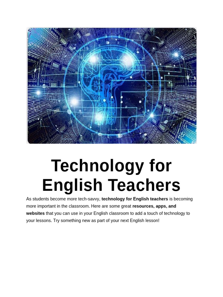 Tech Tools for English Teachers | PDF | Educational Technology | Classroom
