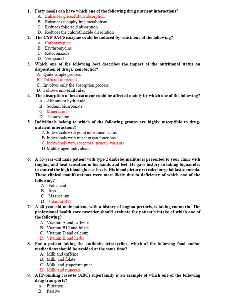 Drug-Nutrient Interaction Insights | PDF | Vitamin B12 | Vitamin
